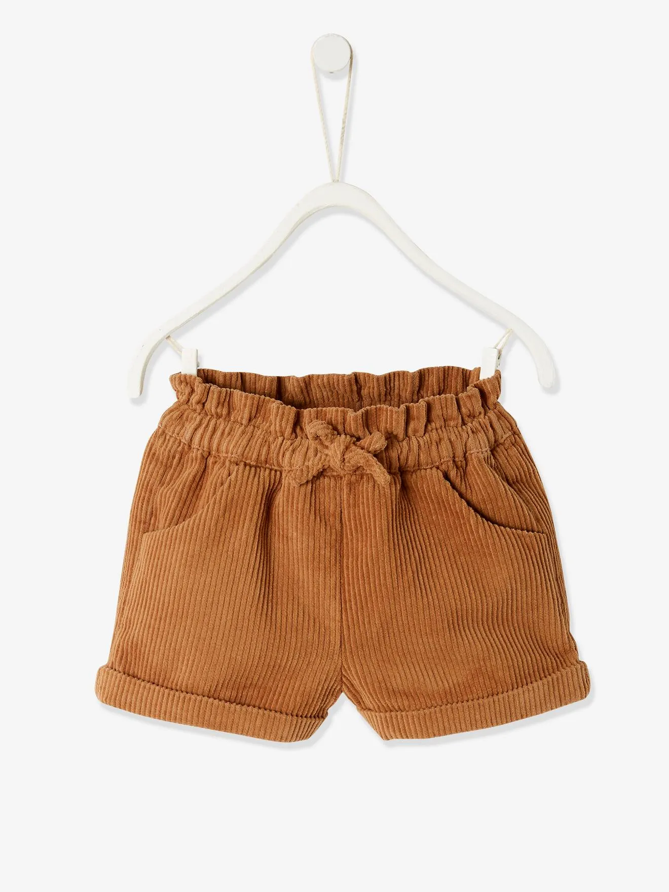 Short en velours côtelé bébé fille noisette - Vertbaudet