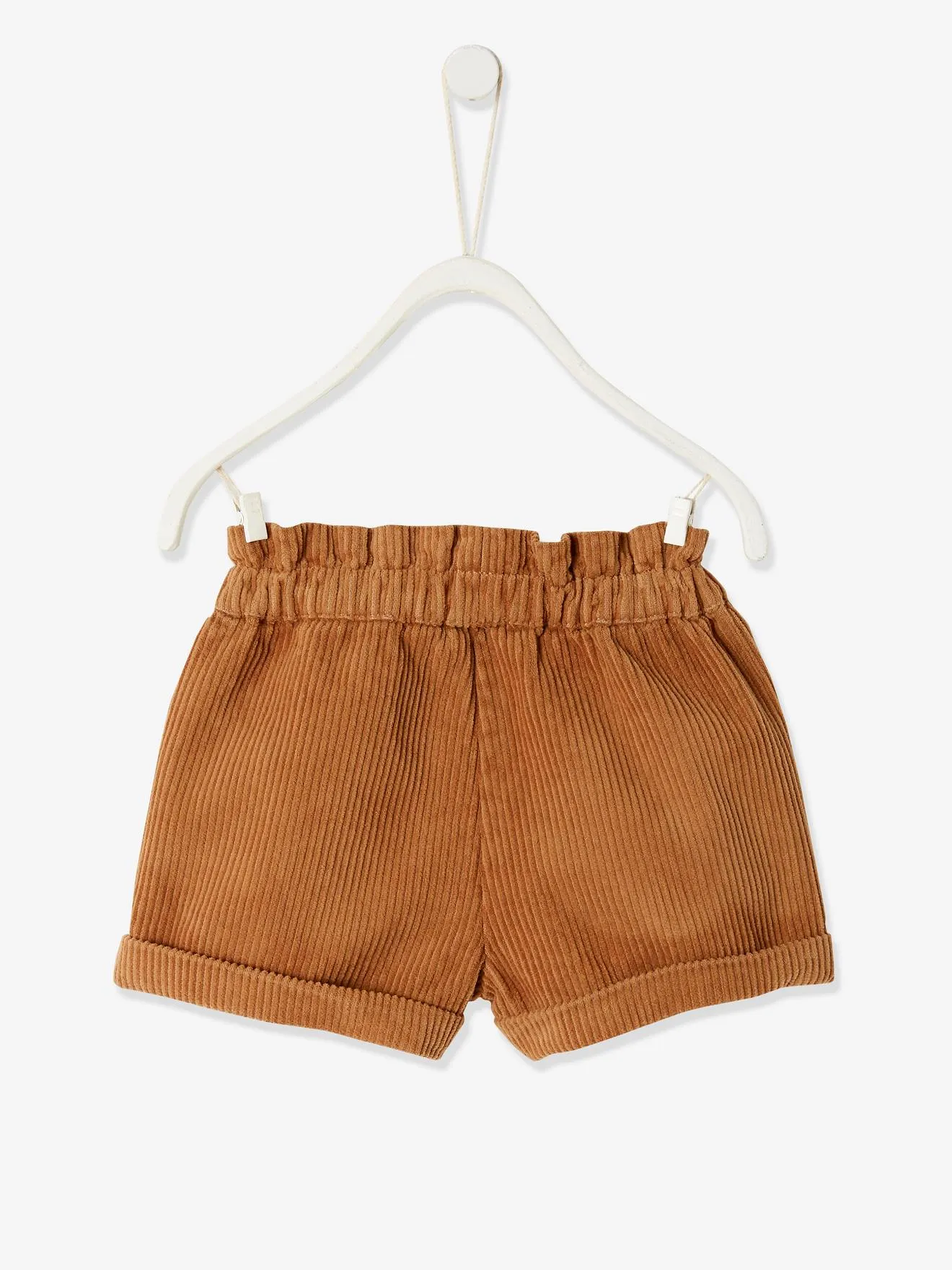 Short en velours côtelé bébé fille noisette - Vertbaudet