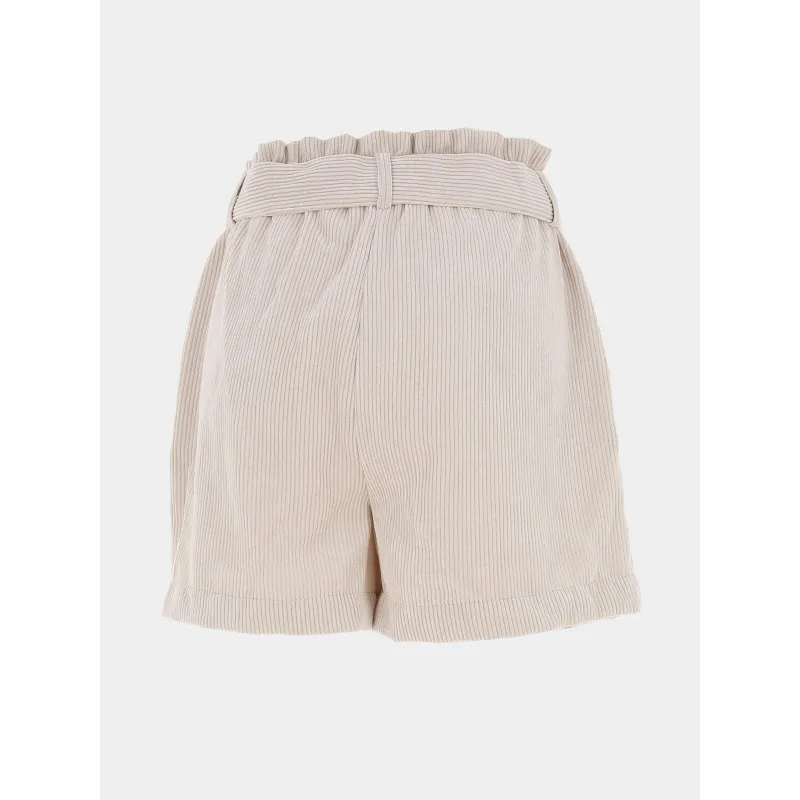 Short en velours côtelé ceinture viola beige femme - Only | wimod