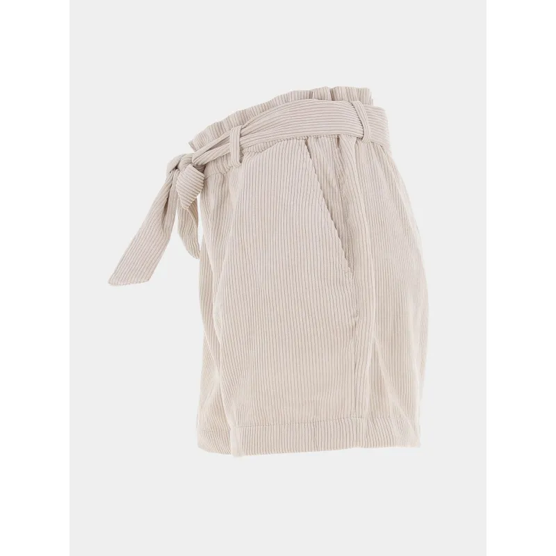 Short en velours côtelé ceinture viola beige femme - Only | wimod