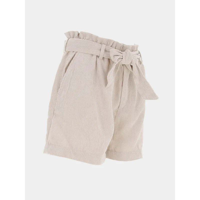 Short en velours côtelé ceinture viola beige femme - Only | wimod