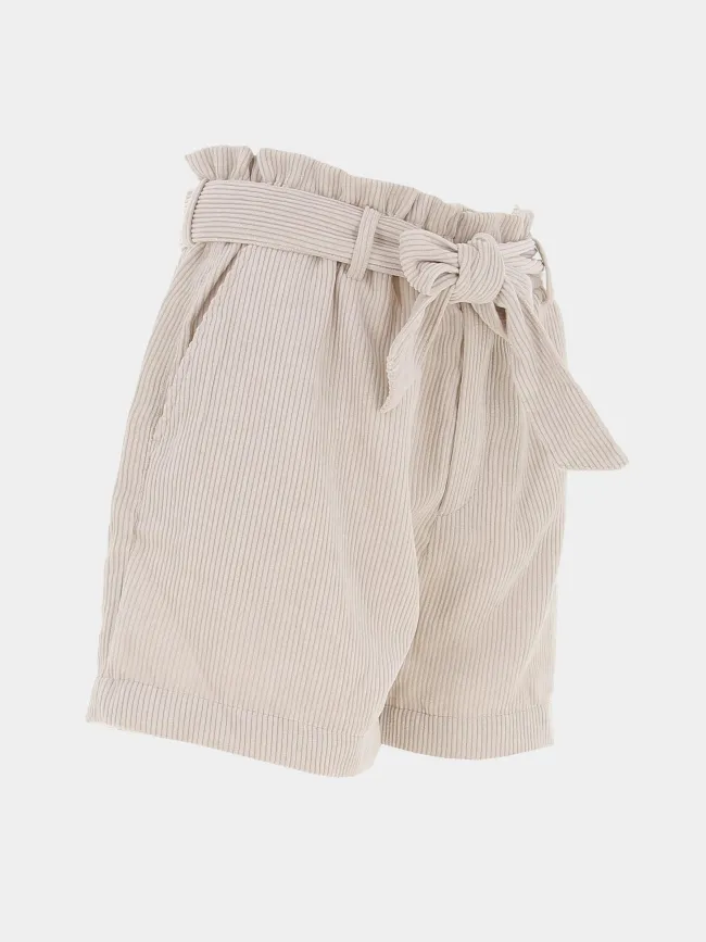 Short en velours côtelé ceinture viola beige femme - Only | wimod