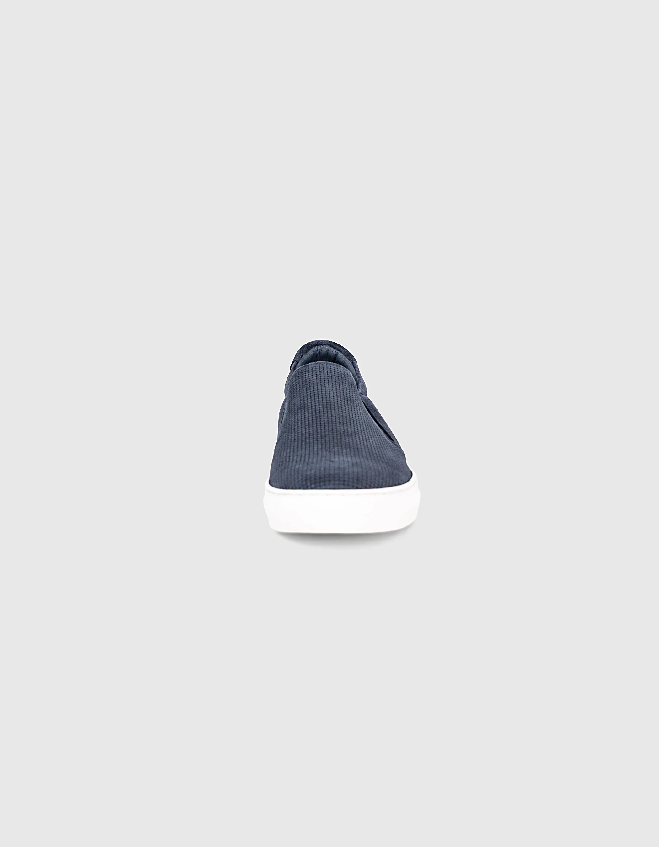 Slip-on marine en cuir velours embossé Homme