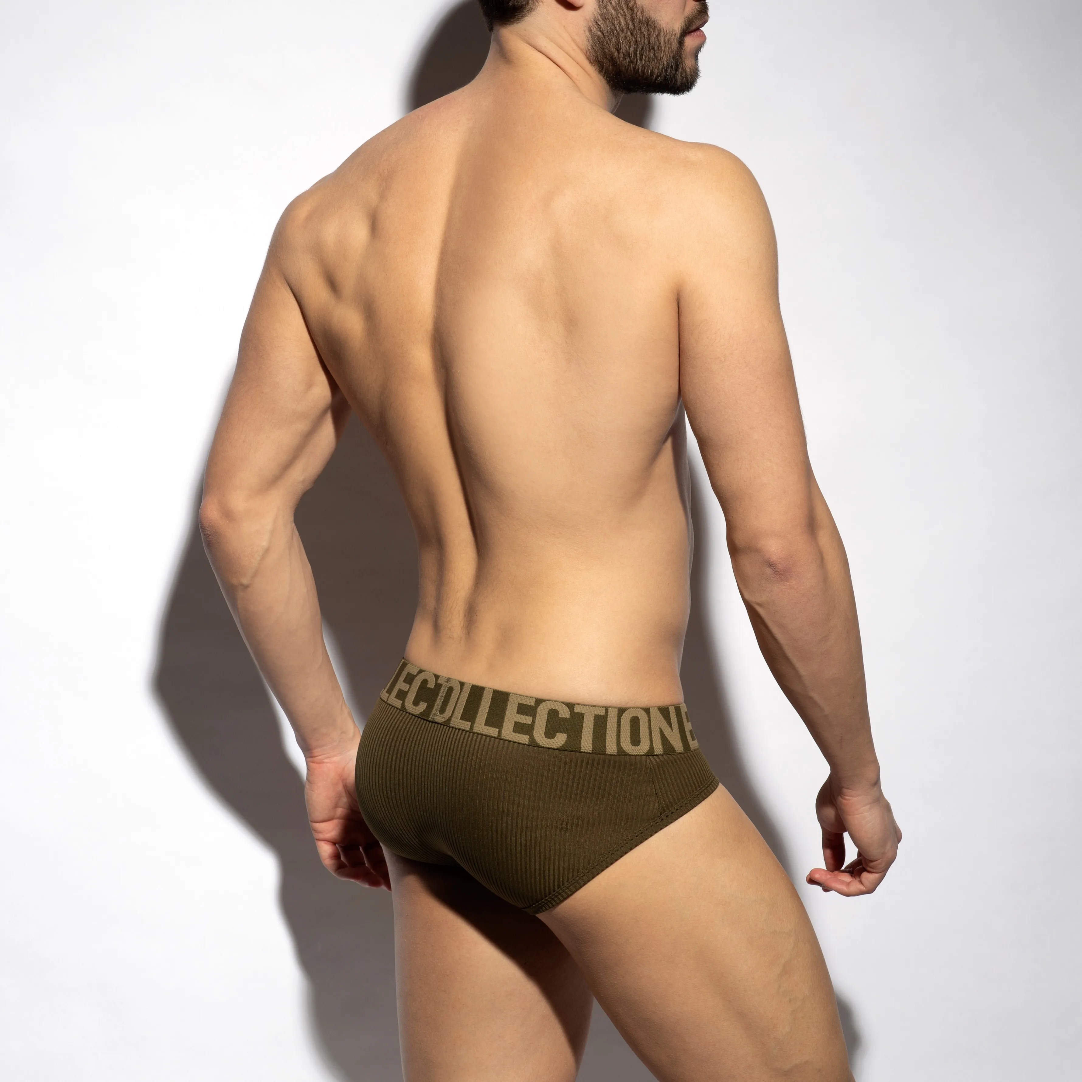 Slip Recycled Rib - kaki - ES collection : vente slips et bandeaux ...