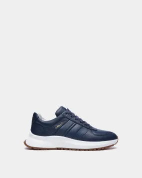 Sneaker Outline En Cuir Grainé Bleu