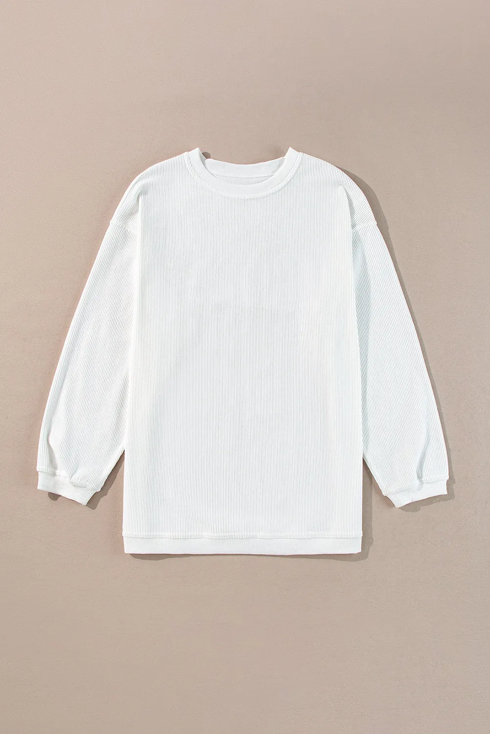 Sweat oversize en velours ctelé blanc