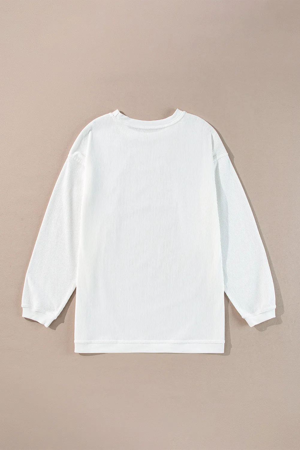 Sweat oversize en velours ctelé blanc