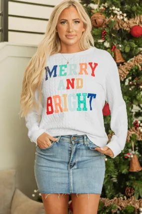 Sweat-shirt blanc en tricot torsadé Merry And Bright *