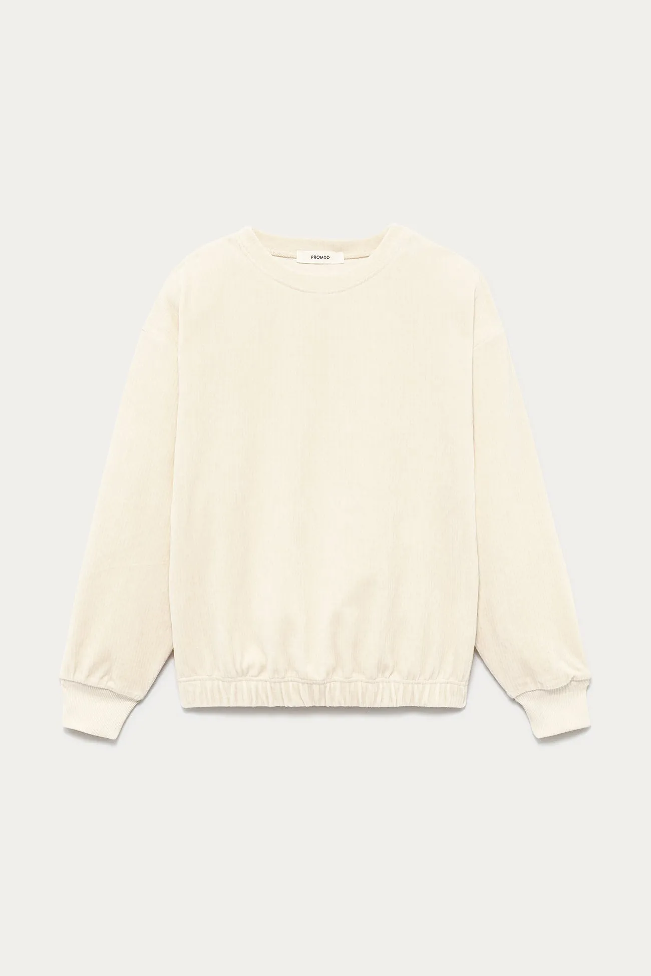 Sweat-shirt en velours côtelé - Beige