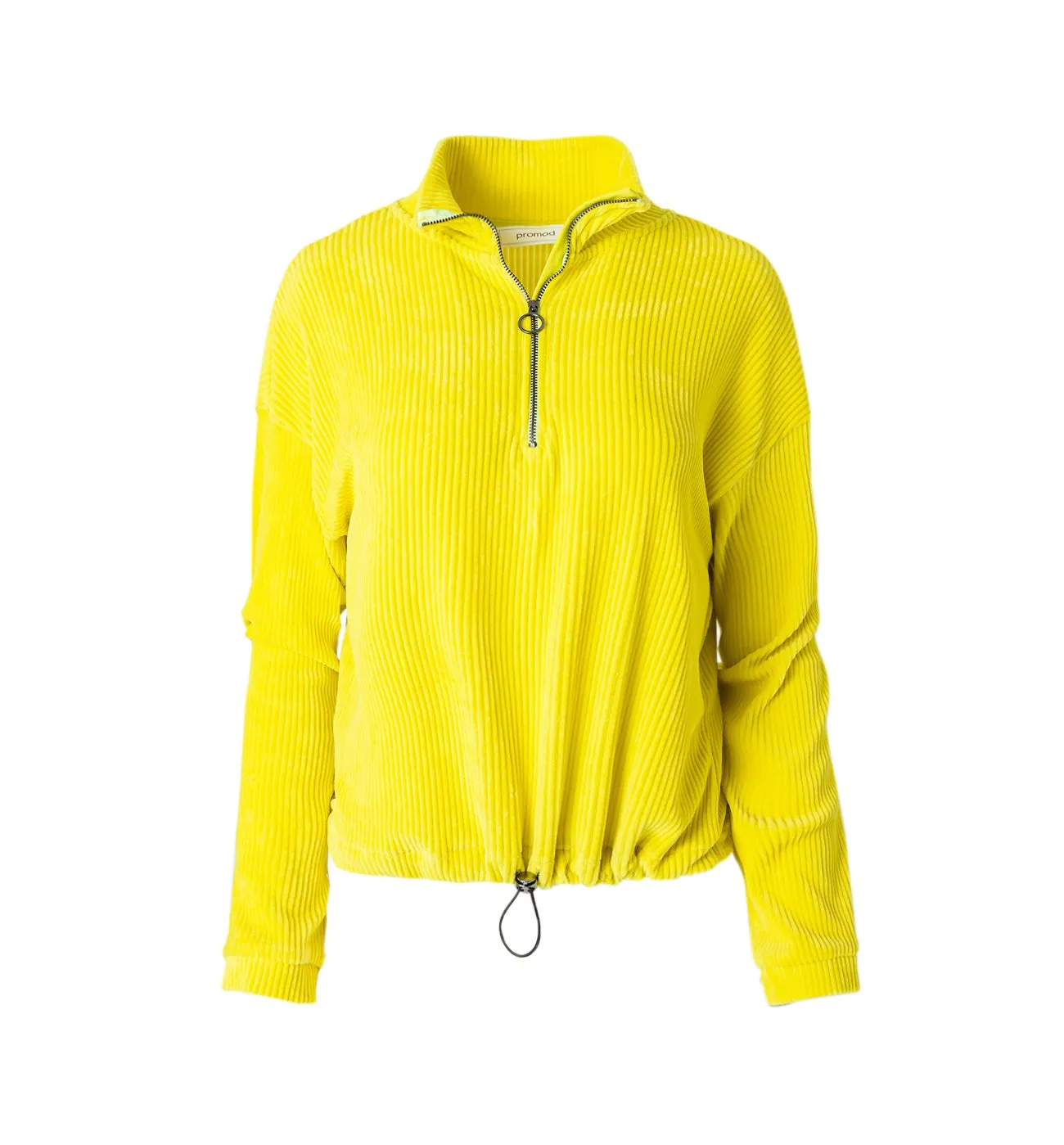 Sweat-shirt en velours côtelé - Jaune fluo