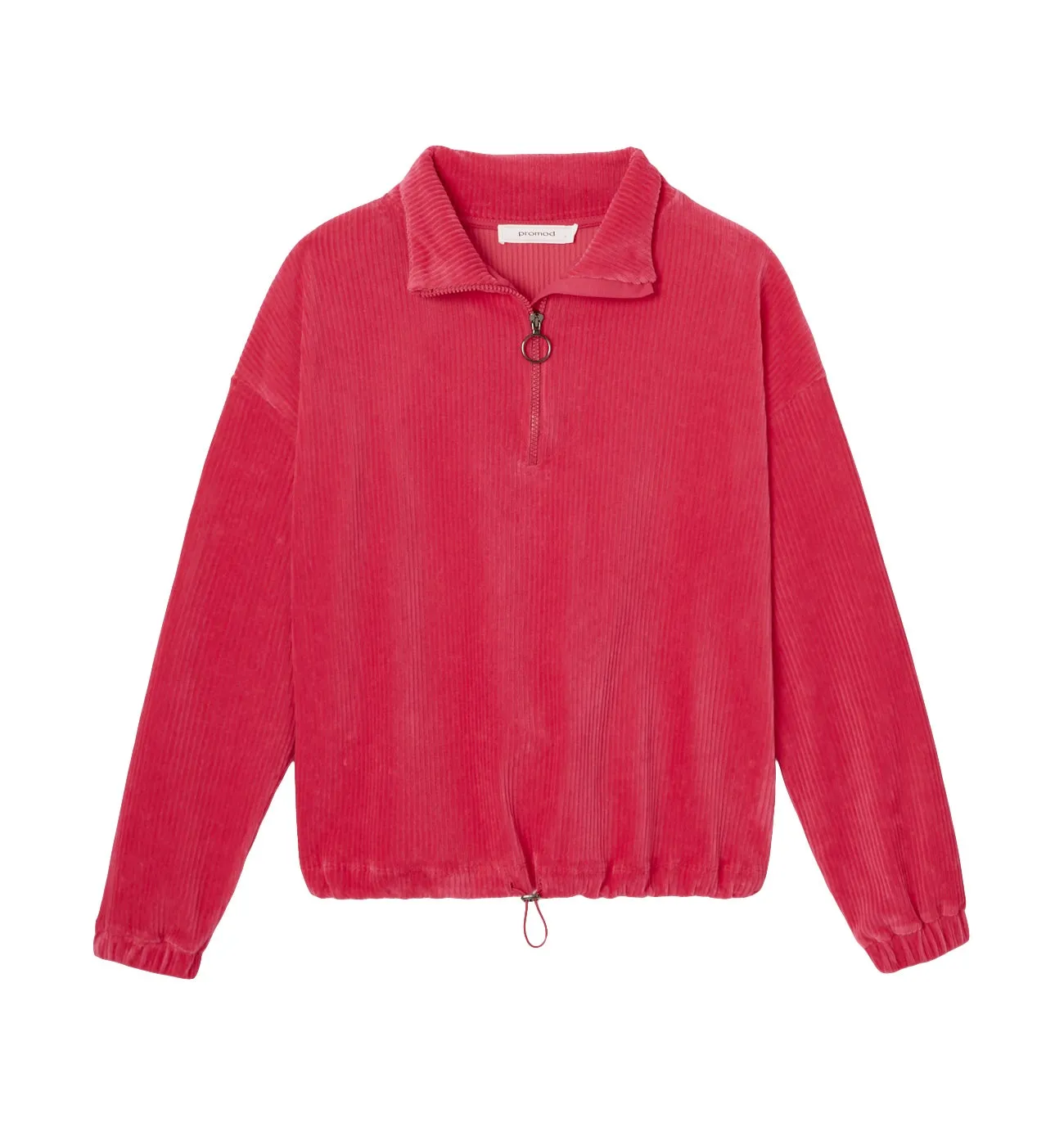 Sweat-shirt en velours côtelé - Rose fuchsia