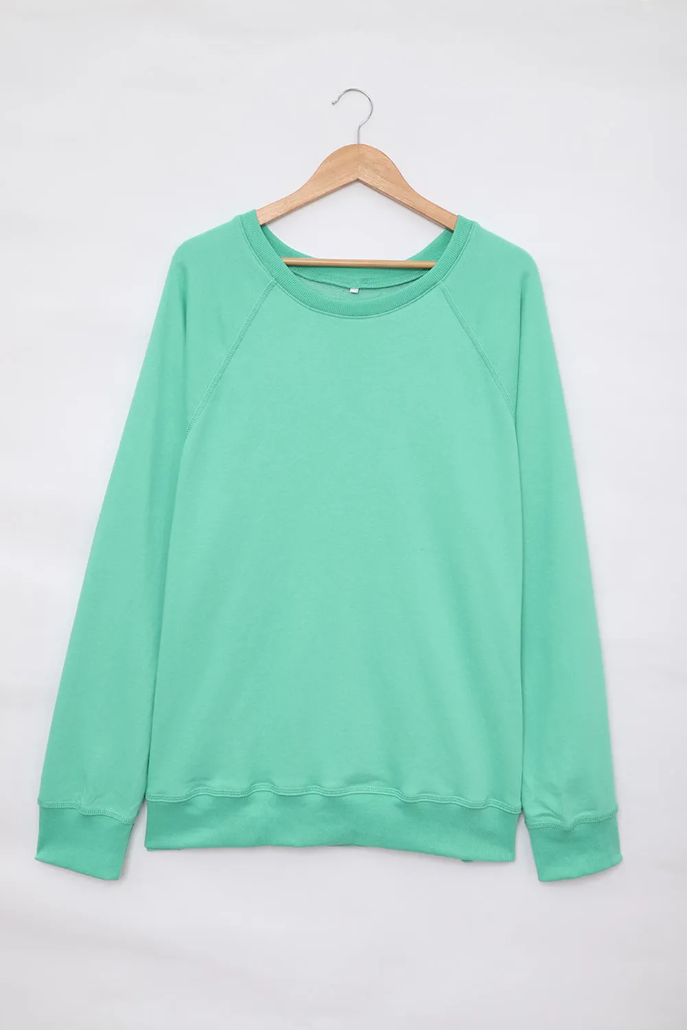 Sweat-shirt vert en mélange de coton French Terry