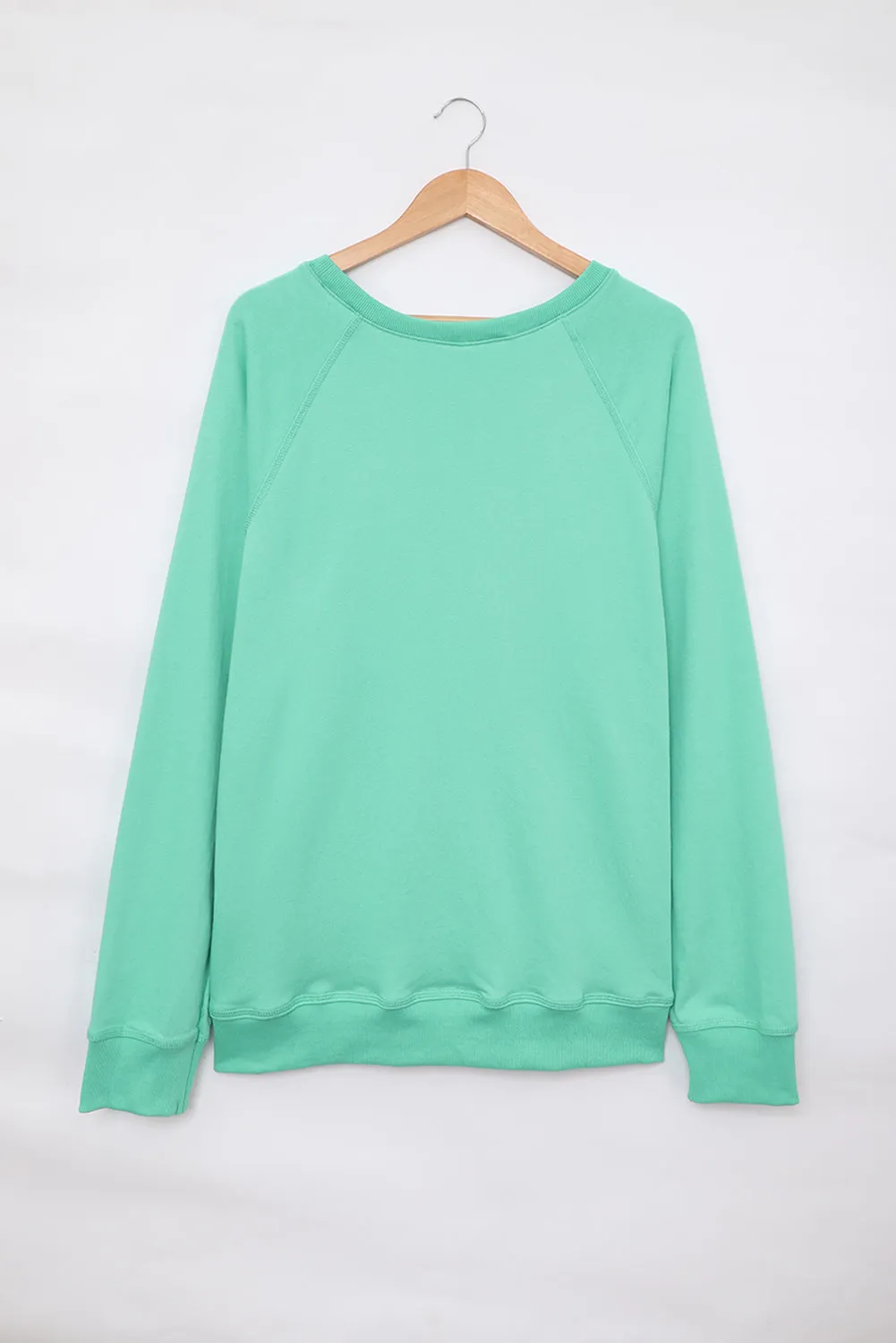 Sweat-shirt vert en mélange de coton French Terry