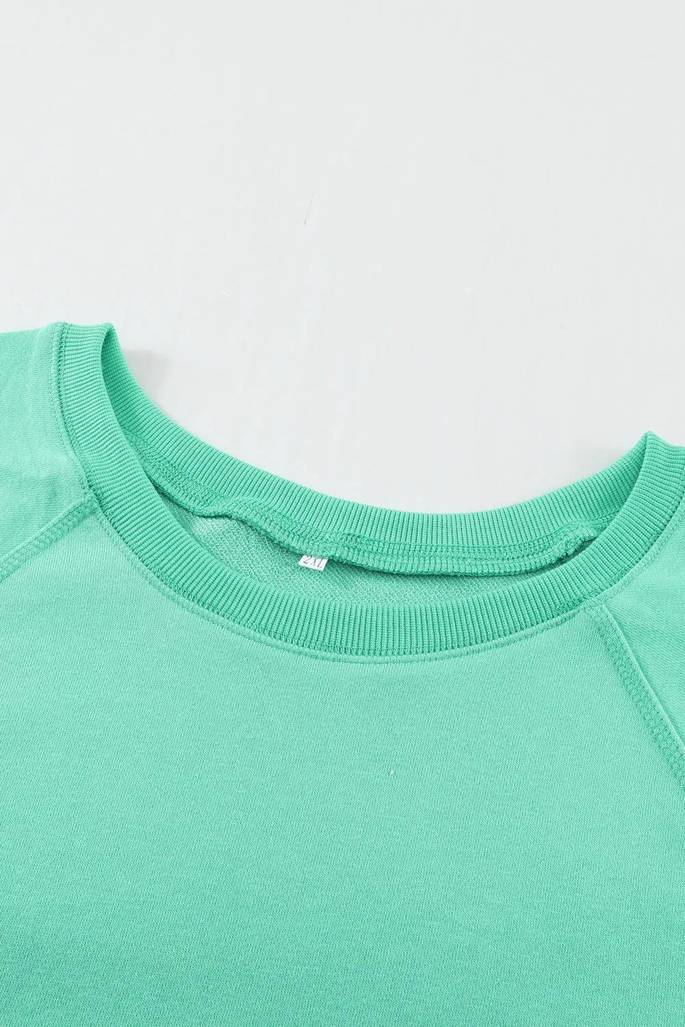 Sweat-shirt vert en mélange de coton French Terry