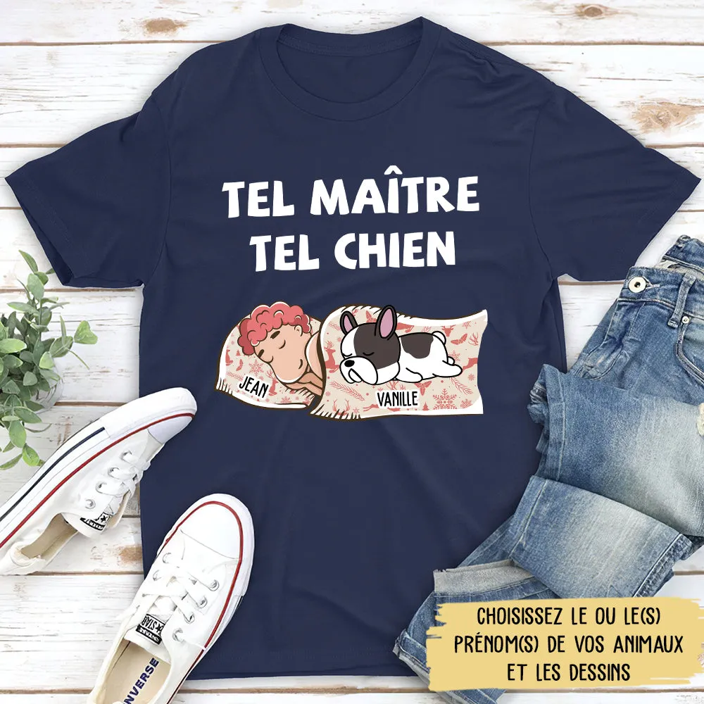 T-shirt Unisex Personnalisé - Tel Maître Tel Chien En Hiver