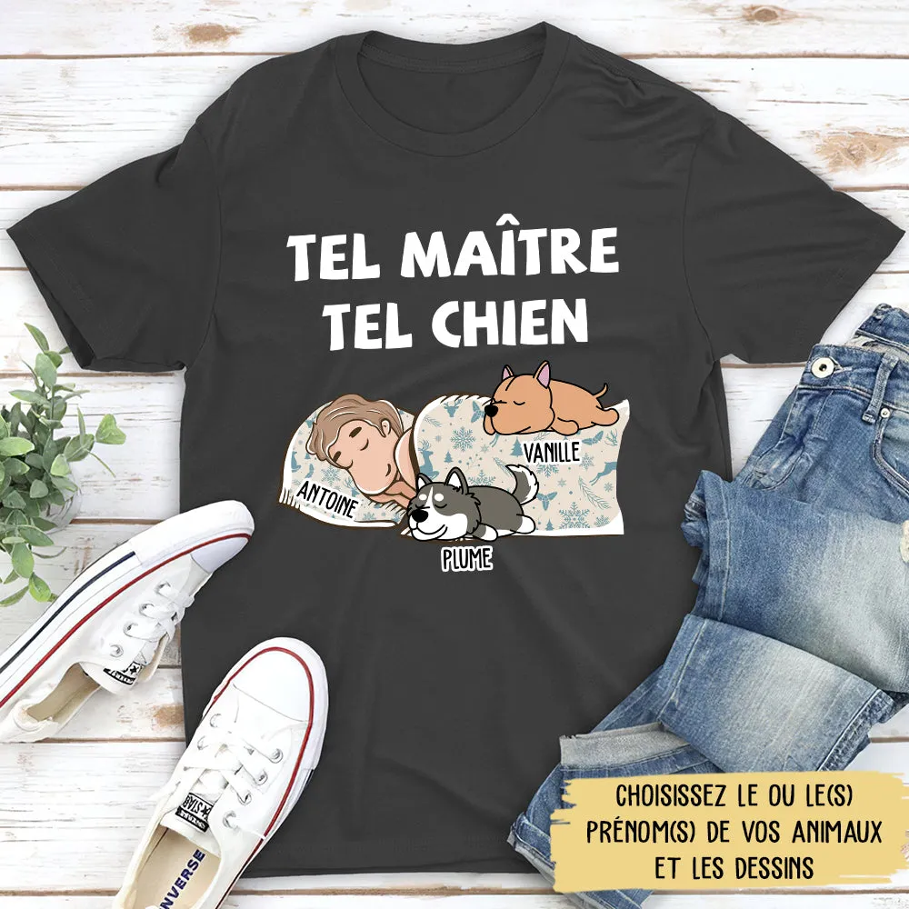 T-shirt Unisex Personnalisé - Tel Maître Tel Chien En Hiver