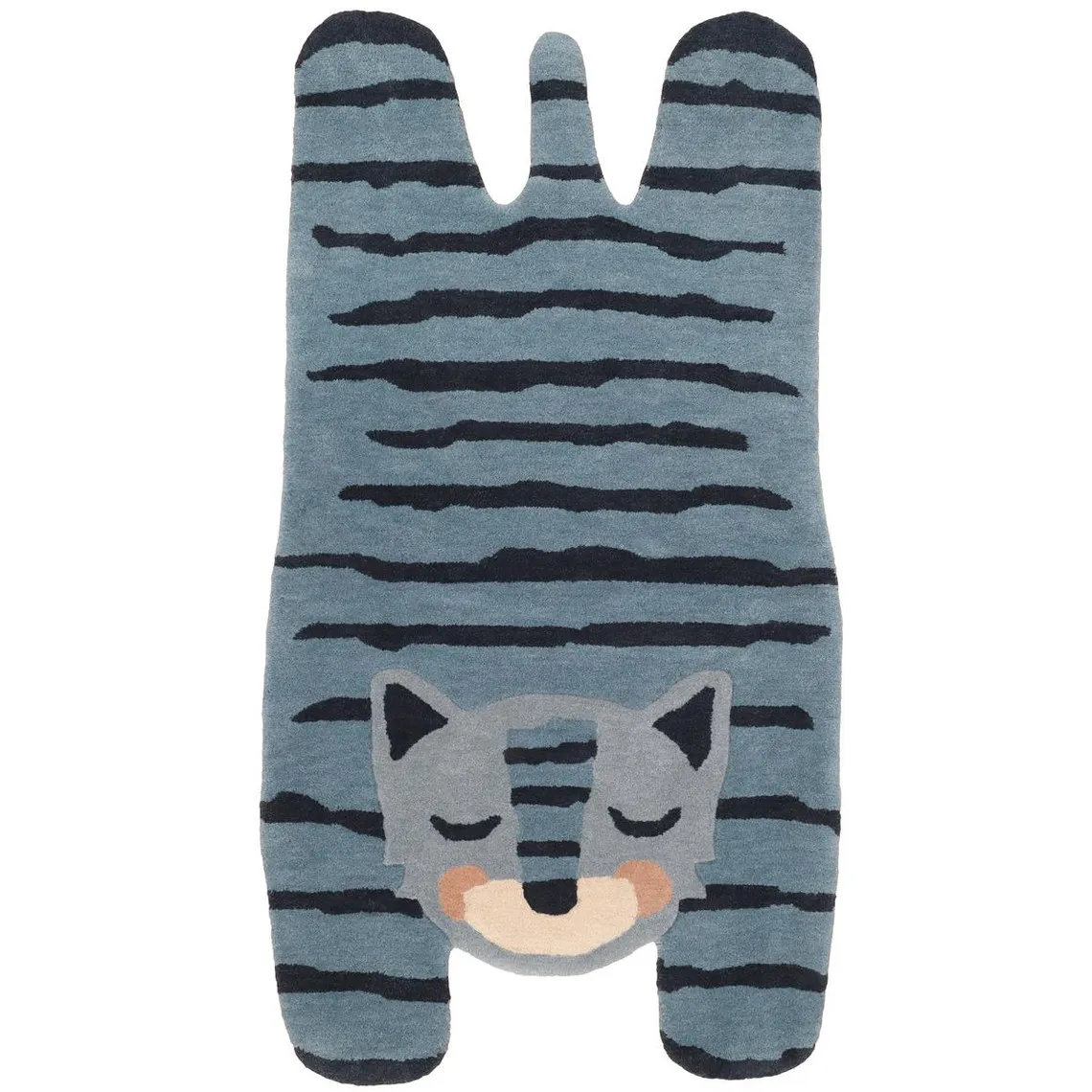 Tapis enfant tigre en Laine Bleu  | 3 Suisses