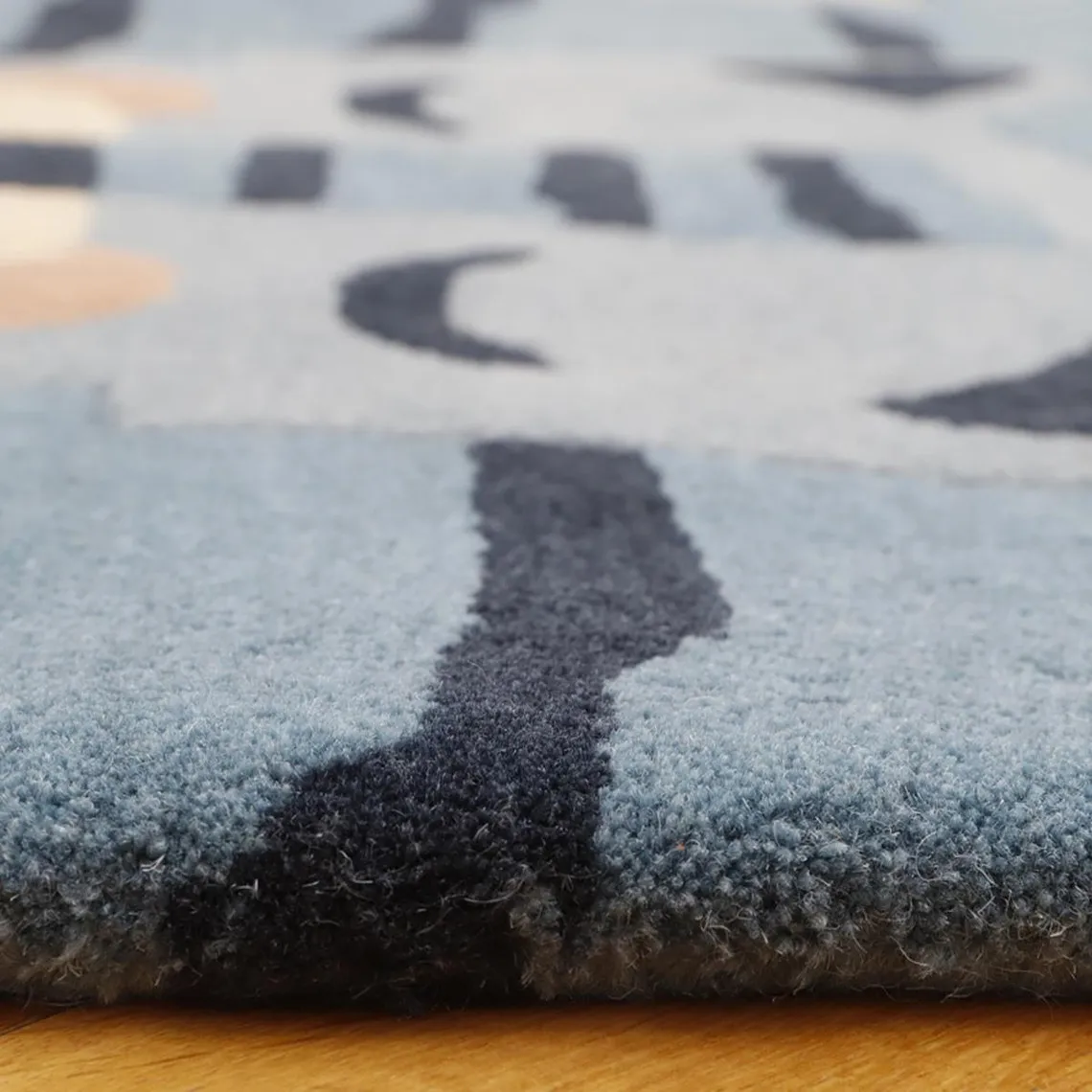 Tapis enfant tigre en Laine Bleu  | 3 Suisses