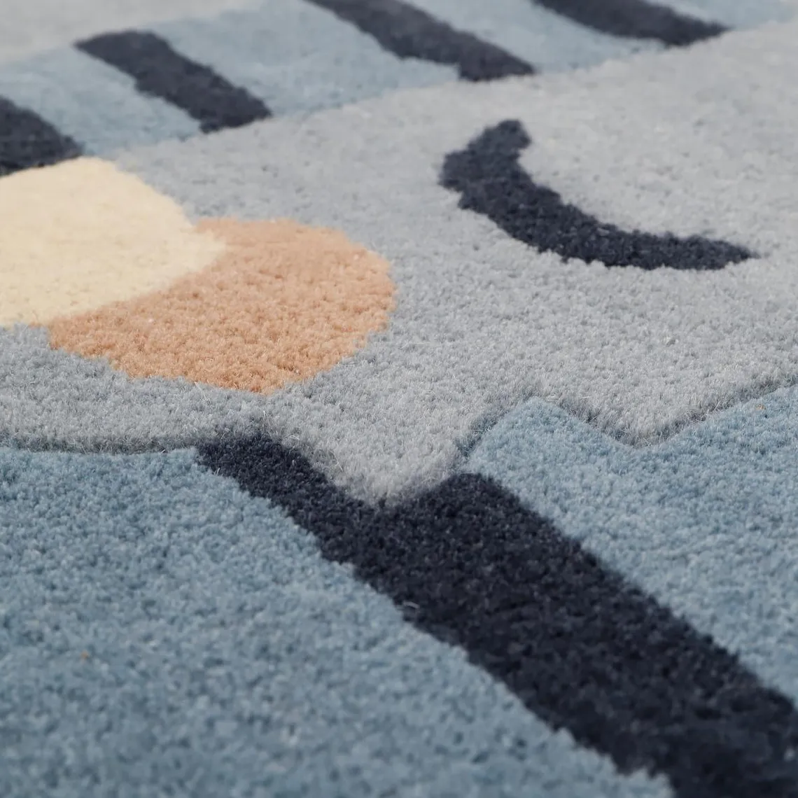 Tapis enfant tigre en Laine Bleu  | 3 Suisses