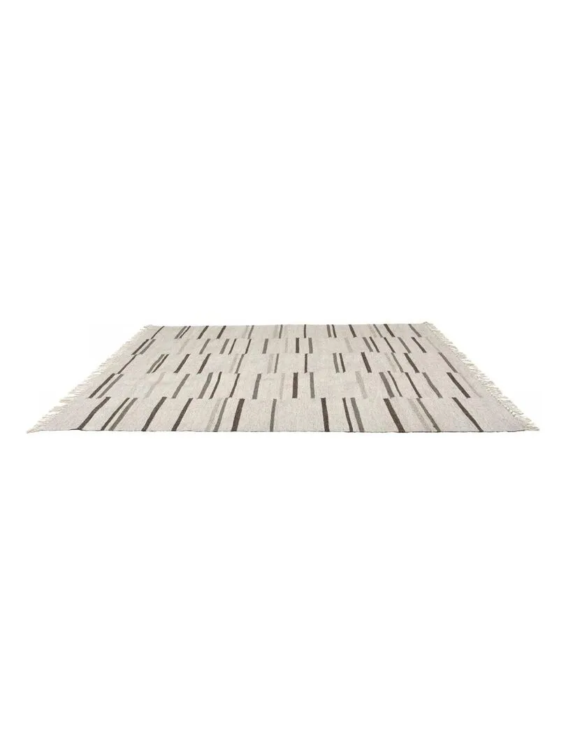 Tapis kilim tissé main en laine FOPTAN Care&Fair - Gris