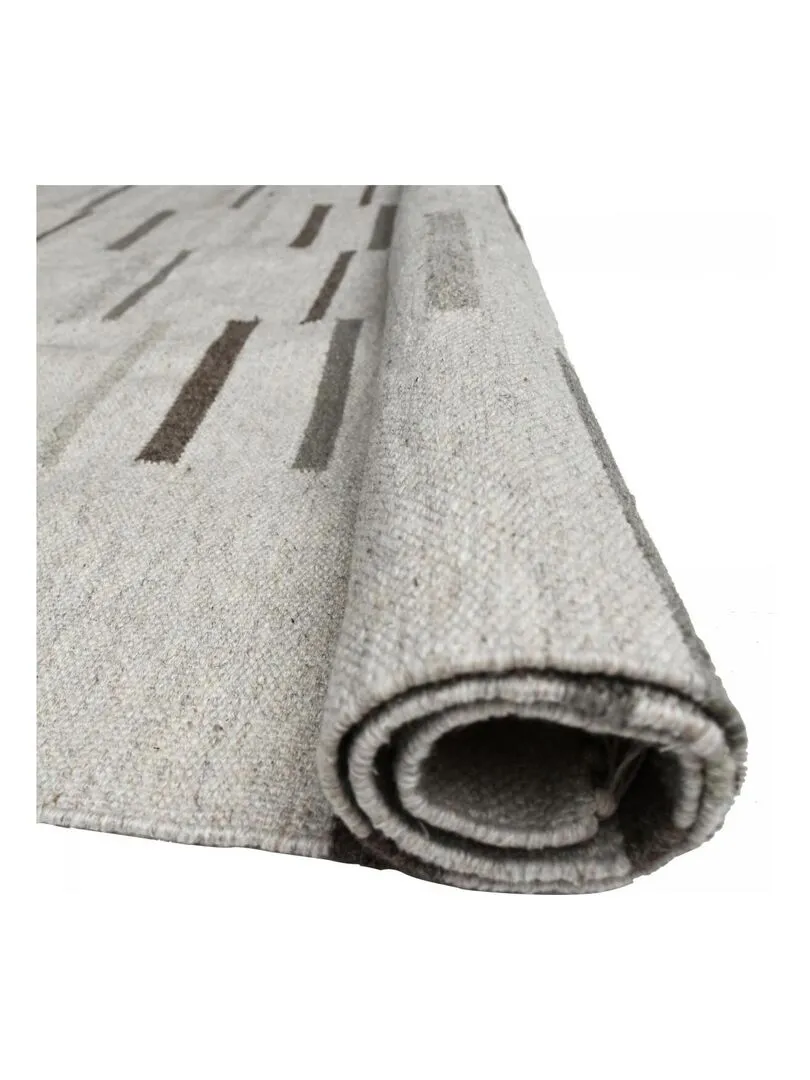 Tapis kilim tissé main en laine FOPTAN Care&Fair - Gris