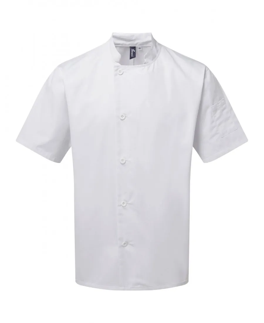 Veste chef cuisinier brodée manches courtes "Essential"