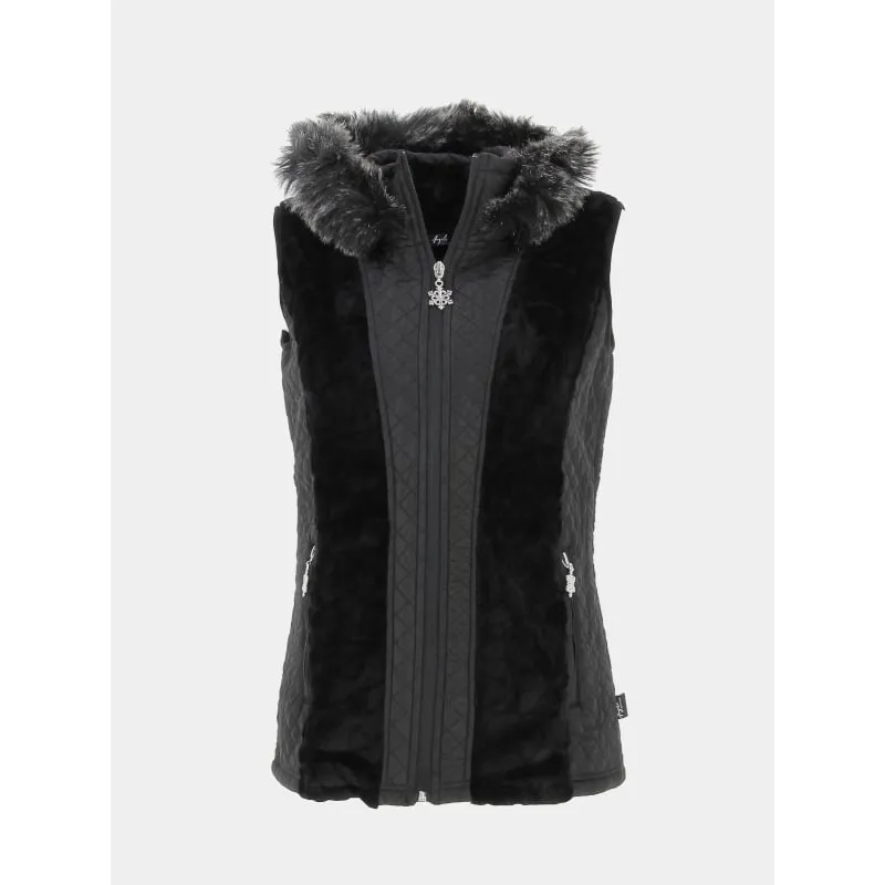 Veste sans manche fausse fourrure suage noir femme - Aulp | wimod